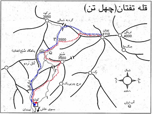 کوه تفتان در نقشه